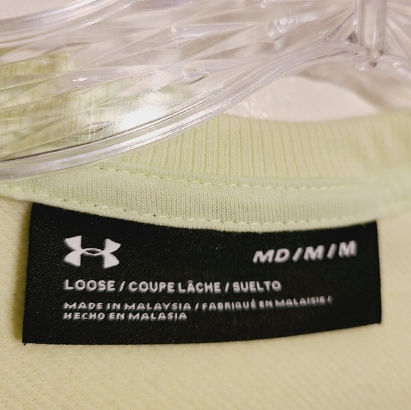 Under Armour | Women's Neon Yellow Short Sleeve Sweatershirt (Size Medium) - Picture 2 of 11
